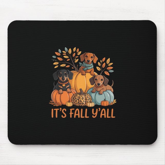 Es ist Herbst Y's Herbst Dackel Pumpkins Fall Mousepad (Vorne)