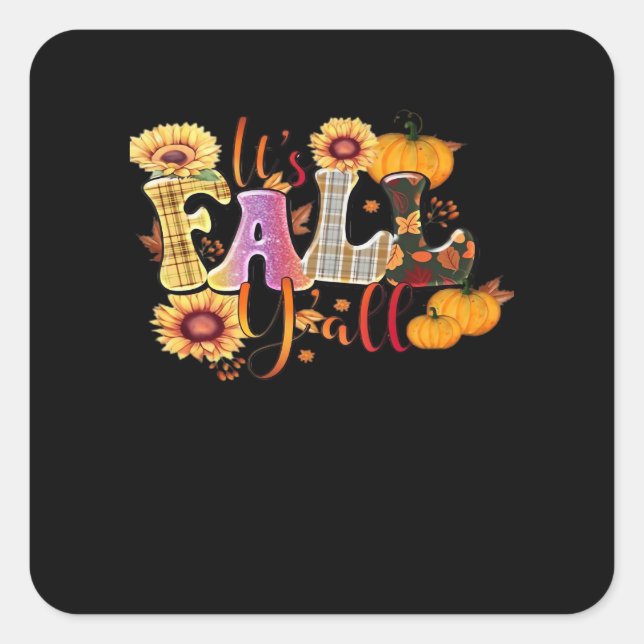Es ist Herbst Y's Herbst Design Minimal Clean Quadratischer Aufkleber (Vorderseite)