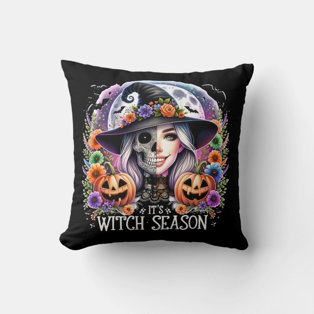 Es ist Hexensaison Halloween-Kissen Kissen (Vorderseite)