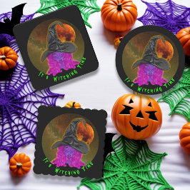 Es ist Hexerei Time Halloween Hexe Rechteckiger Pappuntersetzer