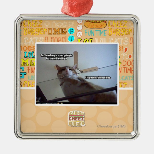 Es ist hinter meiner Abendessenzeit Silbernes Ornament (Vorne)