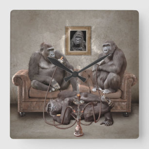 Es ist Hookah Time Clock Quadratische Wanduhr