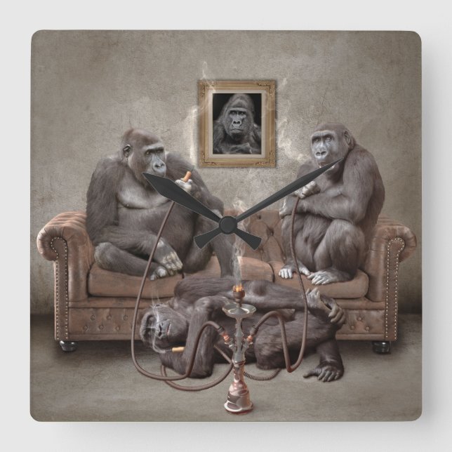 Es ist Hookah Time Clock Quadratische Wanduhr (Vorderseite)