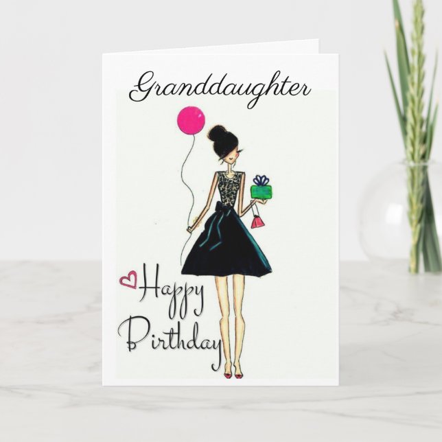 ***ES IST IHR BIRTHTAG!!!** **GRANDDAUGHTER** KARTE (Vorderseite)