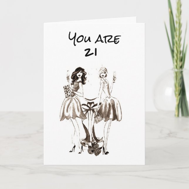 **ES IST IHR GEBURTSTAG!!!** SIE SIND ***21**** KARTE (Vorderseite)