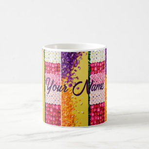 Es ist Ihr Name auf einem fröhlichen Becher Kaffeetasse