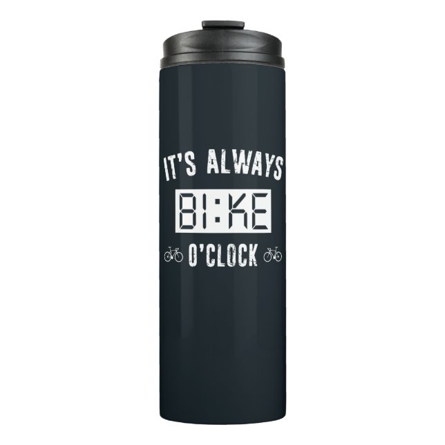 Es ist immer Fahrrad-Uhr Thermosbecher (Vorderseite)