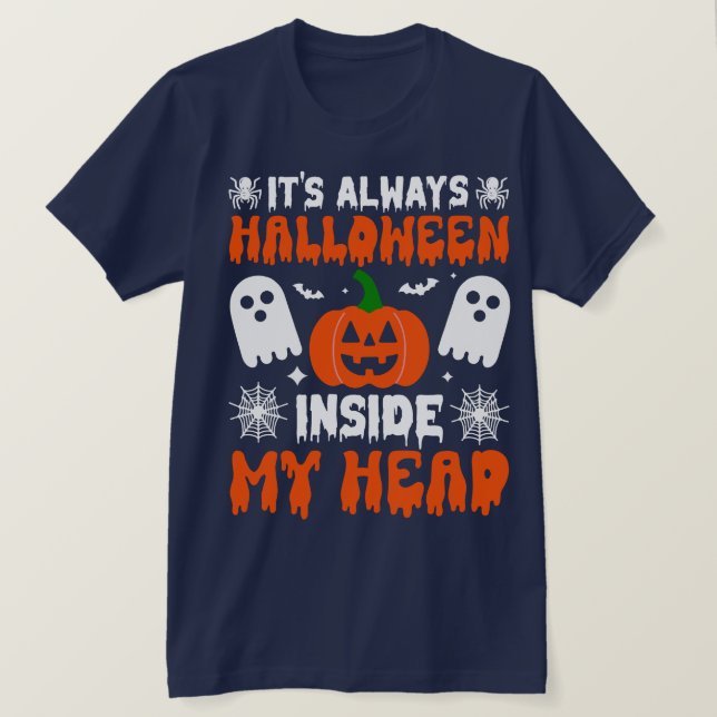 ES IST IMMER HALLOWEWEIN MEINEM KOPF T-Shirt (Design vorne)
