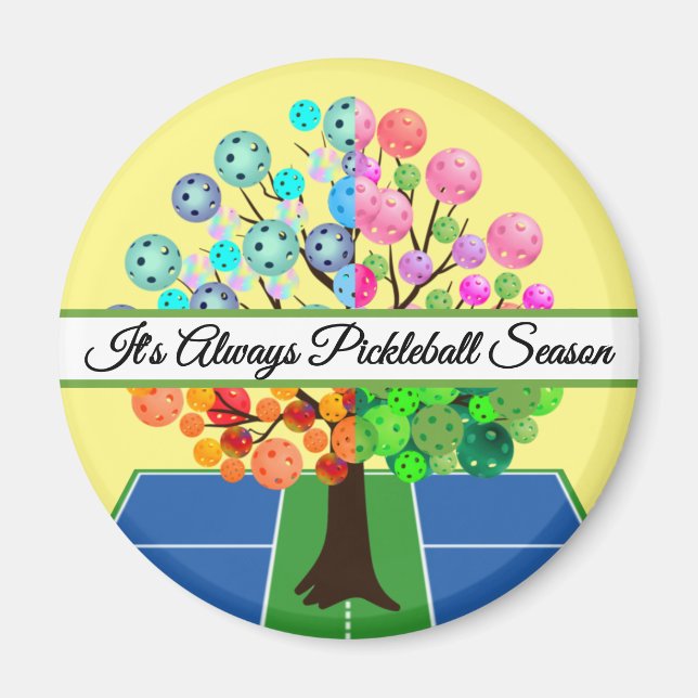 Es ist immer Pickleball-Saison - Vier Jahreszeiten Magnet (Vorne)