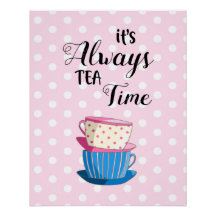Es ist immer Tea Time Teacups Pink Polka Dots Zita
