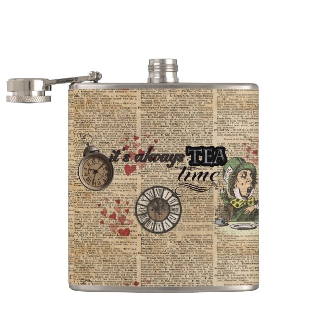 "Es ist immer Teezeit" wütende Flachmann (Geöffnet)