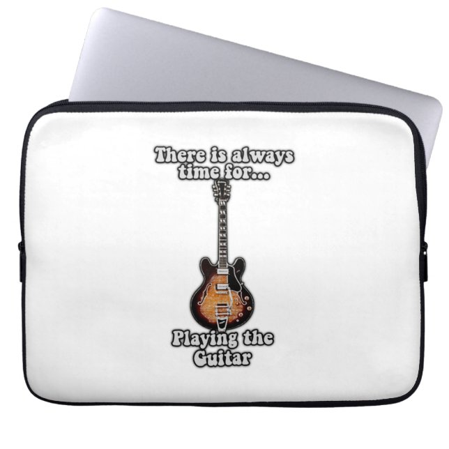 Es ist immer Zeit, Gitarre zu spielen. Retro Laptopschutzhülle (Vorderseite)