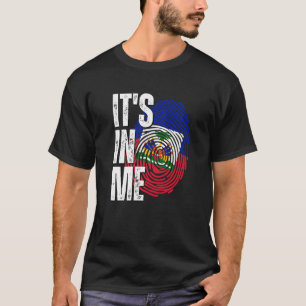 Es ist in Me Haiti Flag Fingerprint Haitianisches T-Shirt