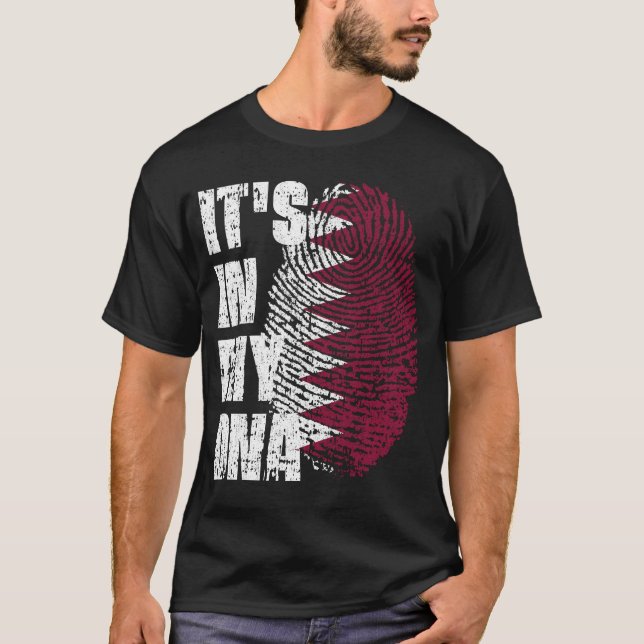 ES IST IN MEINEM DNA-Katar-Flag Junge Mädchen Gesc T-Shirt (Vorderseite)