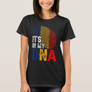 Es ist in meinem DNS Rumänien Flag Fingerprint Pat T-Shirt