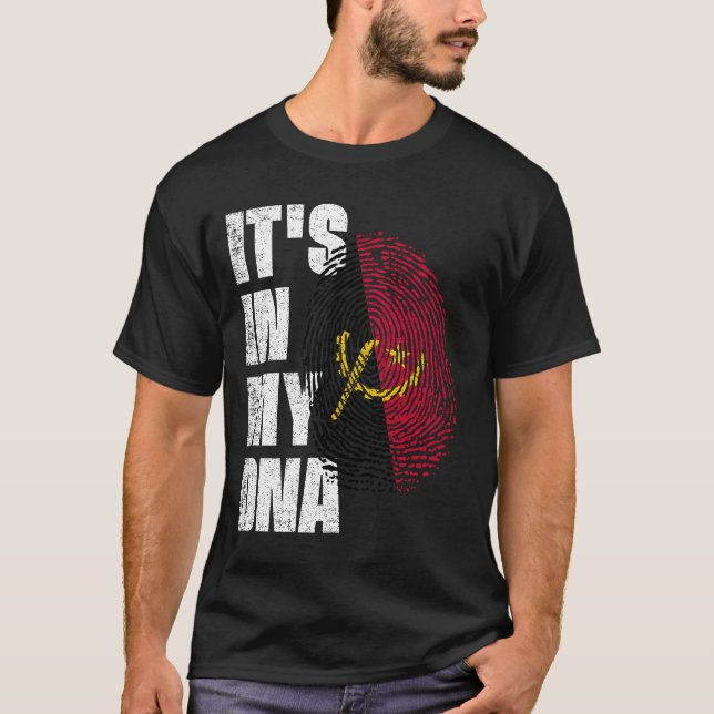 ES IST IN MEINER DNA-Angola-Flagge T-Shirt (Vorderseite)