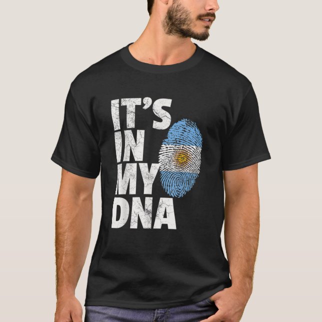 Es ist in meiner DNA Argentinienflagge Männer Frau T-Shirt (Vorderseite)