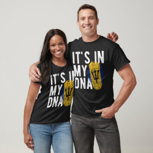 Es ist in meiner DNA Barbados-Flagge Fingerabdrück T-Shirt