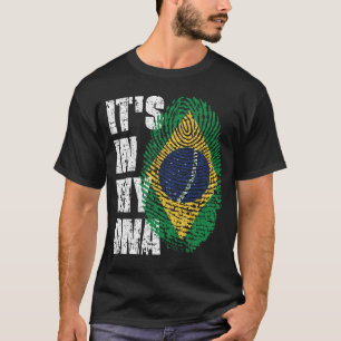 ES IST IN MEINER DNA Brasilien Flaggen Jungs Mädch T-Shirt