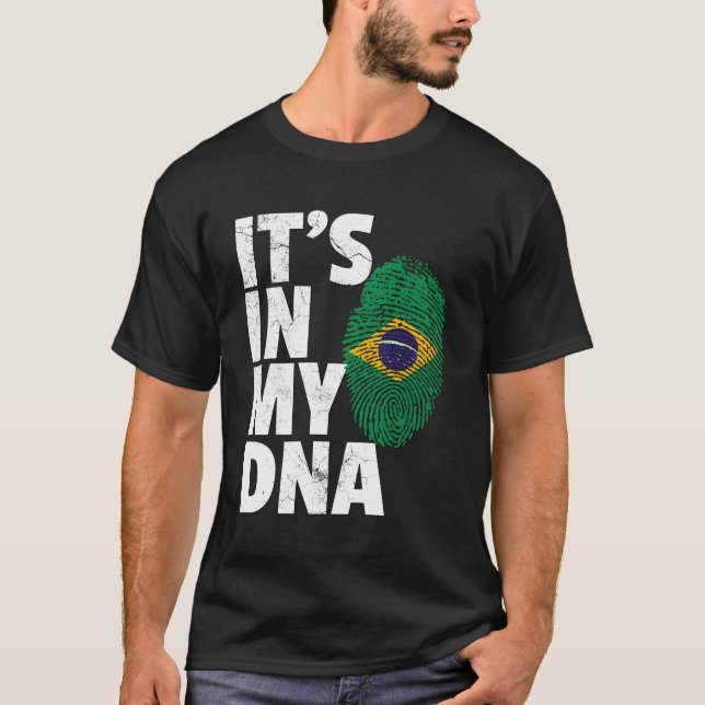 Es ist in meiner DNA Brasiliens Flaggen Pride Root T-Shirt (Vorderseite)