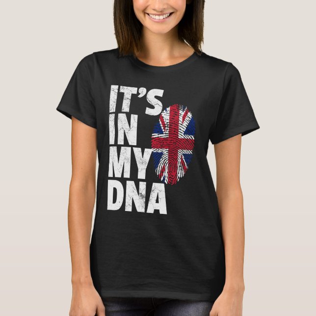 ES IST IN MEINER DNA British Flag England Großbrit T-Shirt (Vorderseite)
