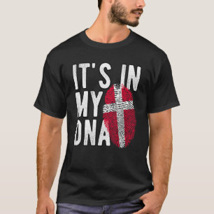 es ist in meiner DNA Dänemark-Flagge Fingerabdruck T-Shirt