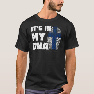Es ist in meiner DNA Finnland Flag Fingerprint Män T-Shirt