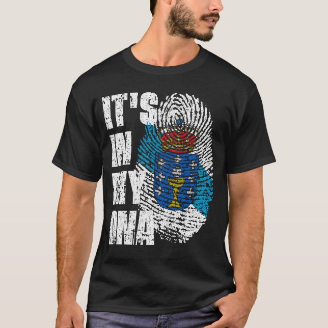 ES IST IN MEINER DNA-Galicien-Fahne T-Shirt (Vorderseite)