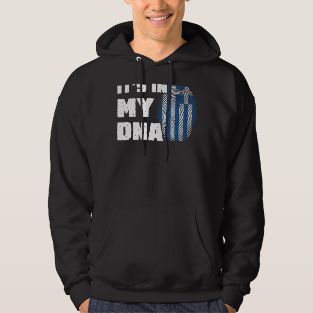 Es ist in meiner DNA Griechenland Flag Fingerprint Hoodie (Vorderseite)