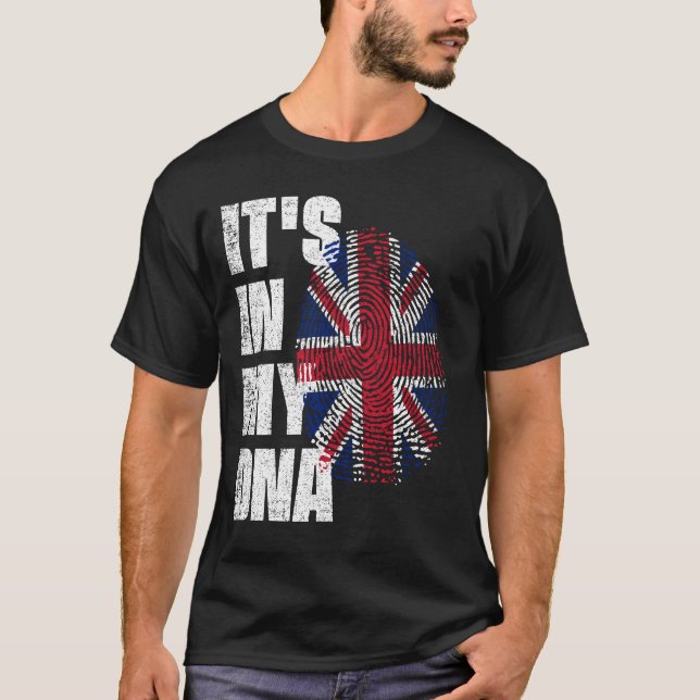 ES IST IN MEINER DNA, Großbritannien-Flagge T-Shirt (Vorderseite)