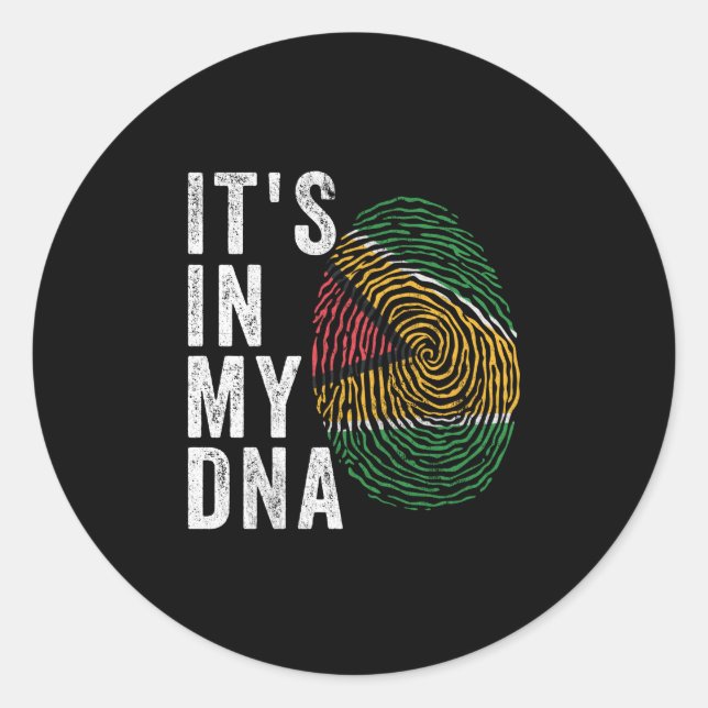 Es ist in meiner DNA - Guyana-Flagge Runder Aufkleber (Vorderseite)