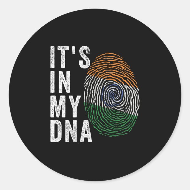 Es ist in meiner DNA - Indien-Flagge Runder Aufkleber (Vorderseite)