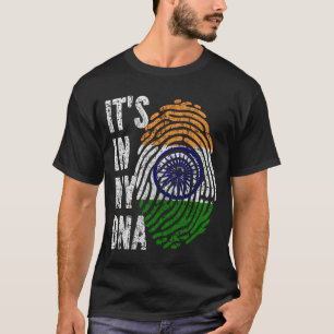 ES IST IN MEINER DNA Indiens Fahne Männer Frauen K T-Shirt