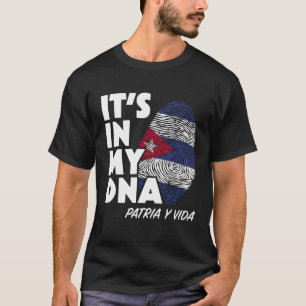 ES IST IN MEINER DNA Kuba-Flagge Kubanischer Finge T-Shirt