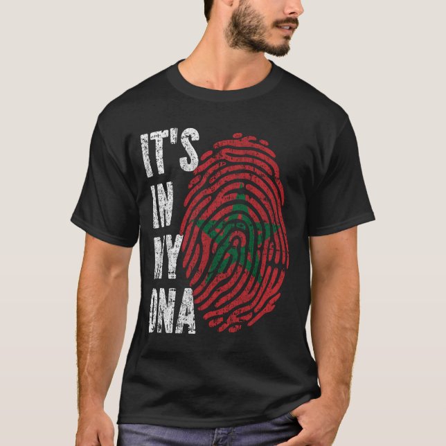 ES IST IN MEINER DNA Marokko Fahne Männer Frauen K T-Shirt (Vorderseite)