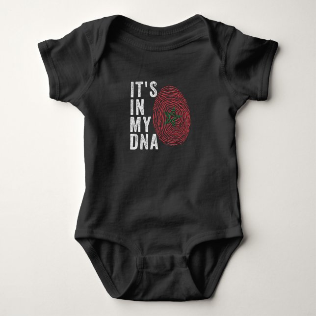 Es ist in meiner DNA - Marokko-Flagge Baby Strampler (Vorderseite)