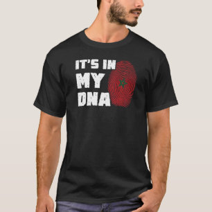 Es ist in meiner DNA Marokko-Flagge Fingerabdruck T-Shirt