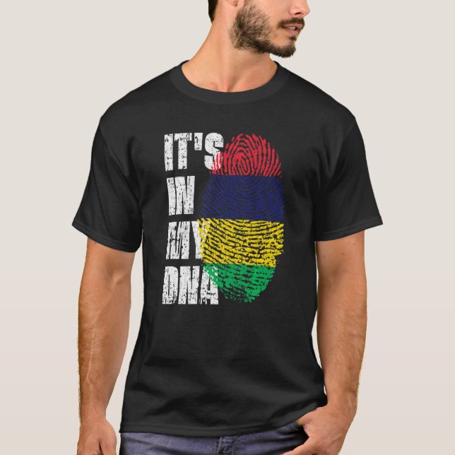 Es ist in meiner DNA Mauritius-Flagge Mauritius T-Shirt (Vorderseite)