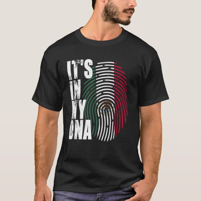 Es ist in meiner DNA Mexikanische Flagge Unabhängi T-Shirt (Vorderseite)