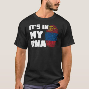Es ist in meiner DNA Mongolei-Flagge Fingerabdruck T-Shirt