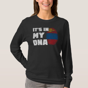 Es ist in meiner DNA Mongolei-Flagge Fingerabdruck T-Shirt