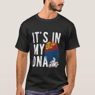 Es ist in meiner DNA Mongolia Flag Mongol Motorrad T-Shirt