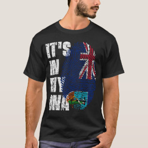 ES IST IN MEINER DNA Montserrat Flagge Junge Mädch T-Shirt
