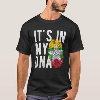 es ist in meiner DNA Myanmar-Flagge Fingerabdruck T-Shirt