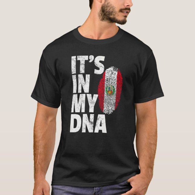Es ist in meiner DNA Peru-Flagge Souvenir T-Shirt (Vorderseite)