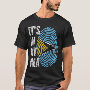 ES IST IN MEINER DNA Saint-Lucia-Fahne Männer Frau T-Shirt