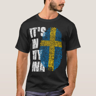 ES IST IN MEINER DNA Schweden Flaggen Jungs Mädche T-Shirt