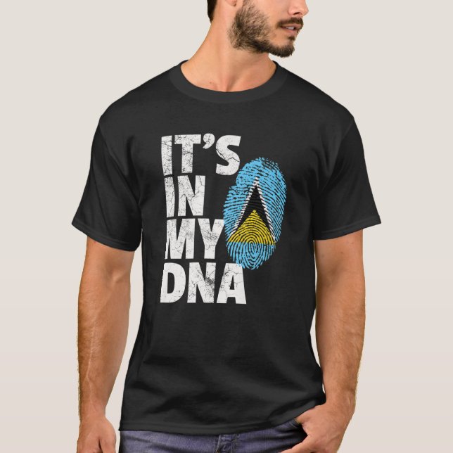 Es ist in meiner DNA St. Saint Lucia Flag Offiziel T-Shirt (Vorderseite)
