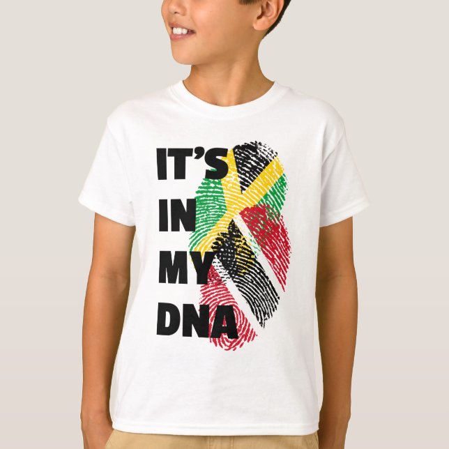 Es ist in meiner DNA - Trinidad und Jamaika Finger T-Shirt (Vorderseite)