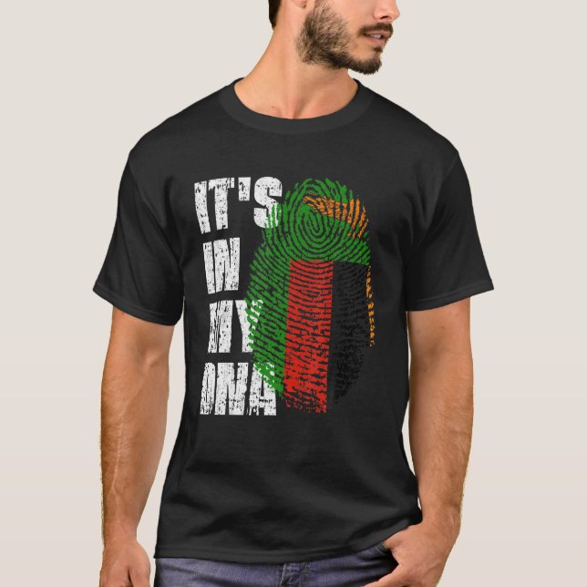 ES IST IN MEINER DNA Zambia Flag Sambia T-Shirt (Vorderseite)